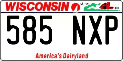 WI license plate 585NXP