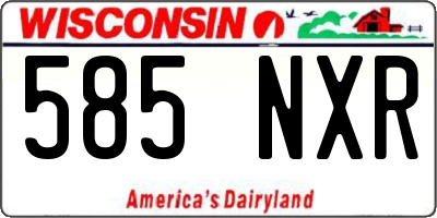 WI license plate 585NXR