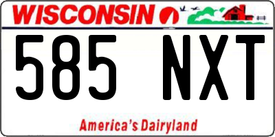 WI license plate 585NXT