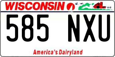 WI license plate 585NXU