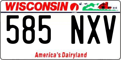WI license plate 585NXV