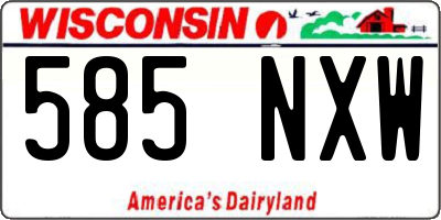 WI license plate 585NXW