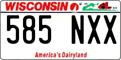 WI license plate 585NXX