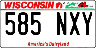 WI license plate 585NXY