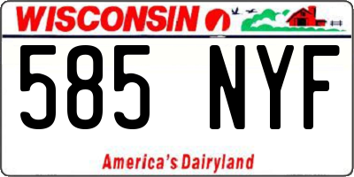 WI license plate 585NYF