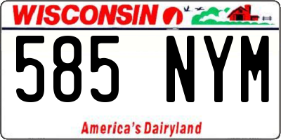 WI license plate 585NYM