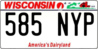WI license plate 585NYP