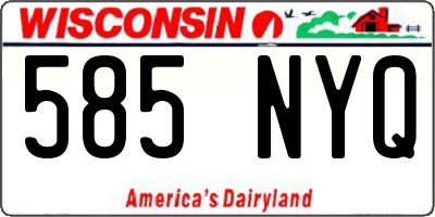 WI license plate 585NYQ