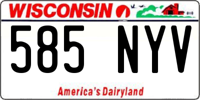 WI license plate 585NYV