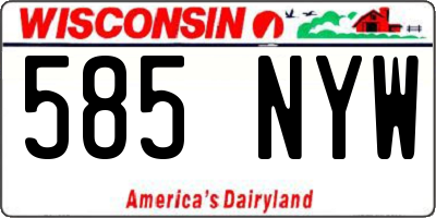 WI license plate 585NYW