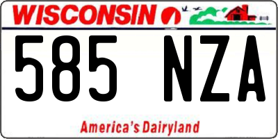 WI license plate 585NZA