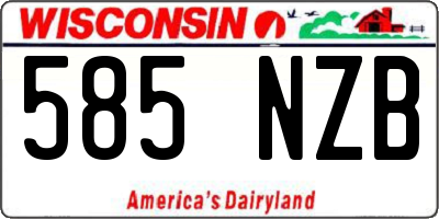 WI license plate 585NZB
