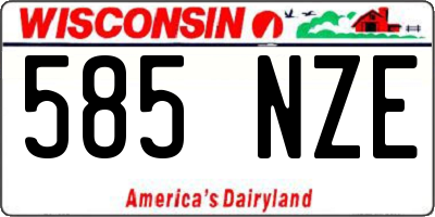 WI license plate 585NZE