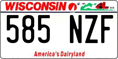 WI license plate 585NZF
