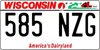 WI license plate 585NZG