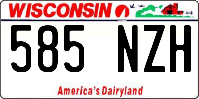 WI license plate 585NZH