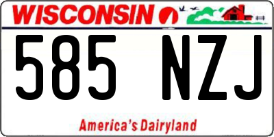 WI license plate 585NZJ