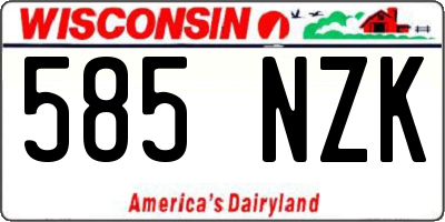 WI license plate 585NZK