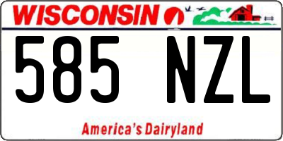 WI license plate 585NZL