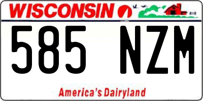 WI license plate 585NZM