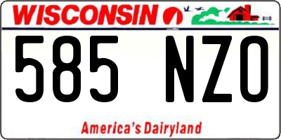 WI license plate 585NZO