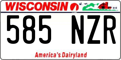WI license plate 585NZR