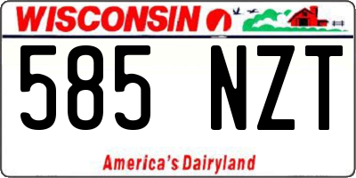 WI license plate 585NZT
