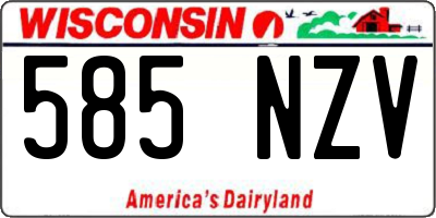 WI license plate 585NZV