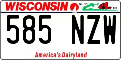 WI license plate 585NZW