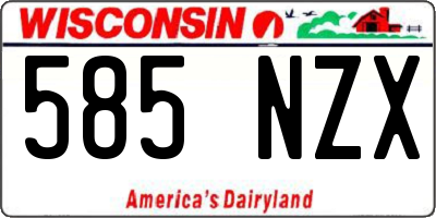WI license plate 585NZX