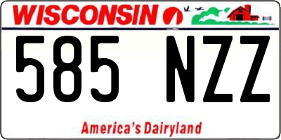 WI license plate 585NZZ