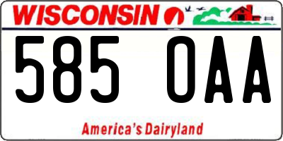 WI license plate 585OAA