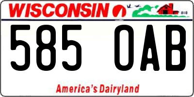 WI license plate 585OAB