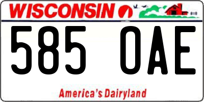 WI license plate 585OAE
