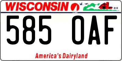 WI license plate 585OAF