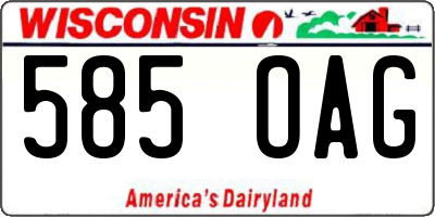 WI license plate 585OAG