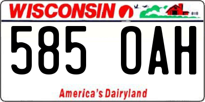 WI license plate 585OAH