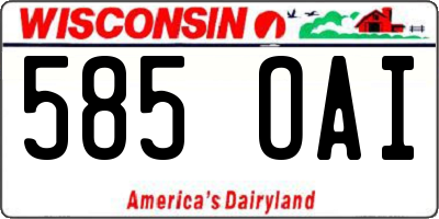 WI license plate 585OAI
