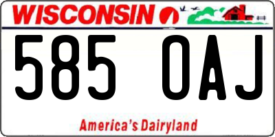 WI license plate 585OAJ