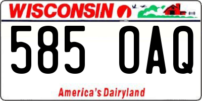 WI license plate 585OAQ
