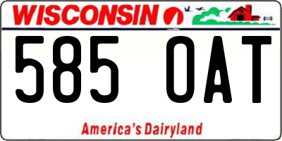 WI license plate 585OAT