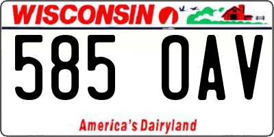 WI license plate 585OAV