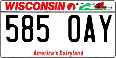 WI license plate 585OAY