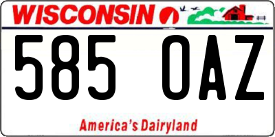 WI license plate 585OAZ