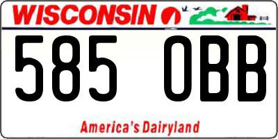 WI license plate 585OBB