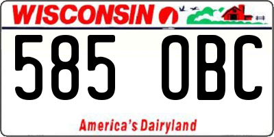 WI license plate 585OBC