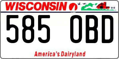 WI license plate 585OBD