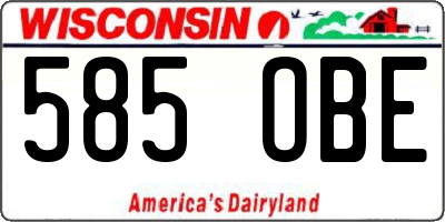 WI license plate 585OBE