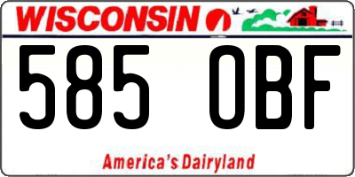 WI license plate 585OBF