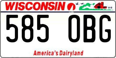 WI license plate 585OBG